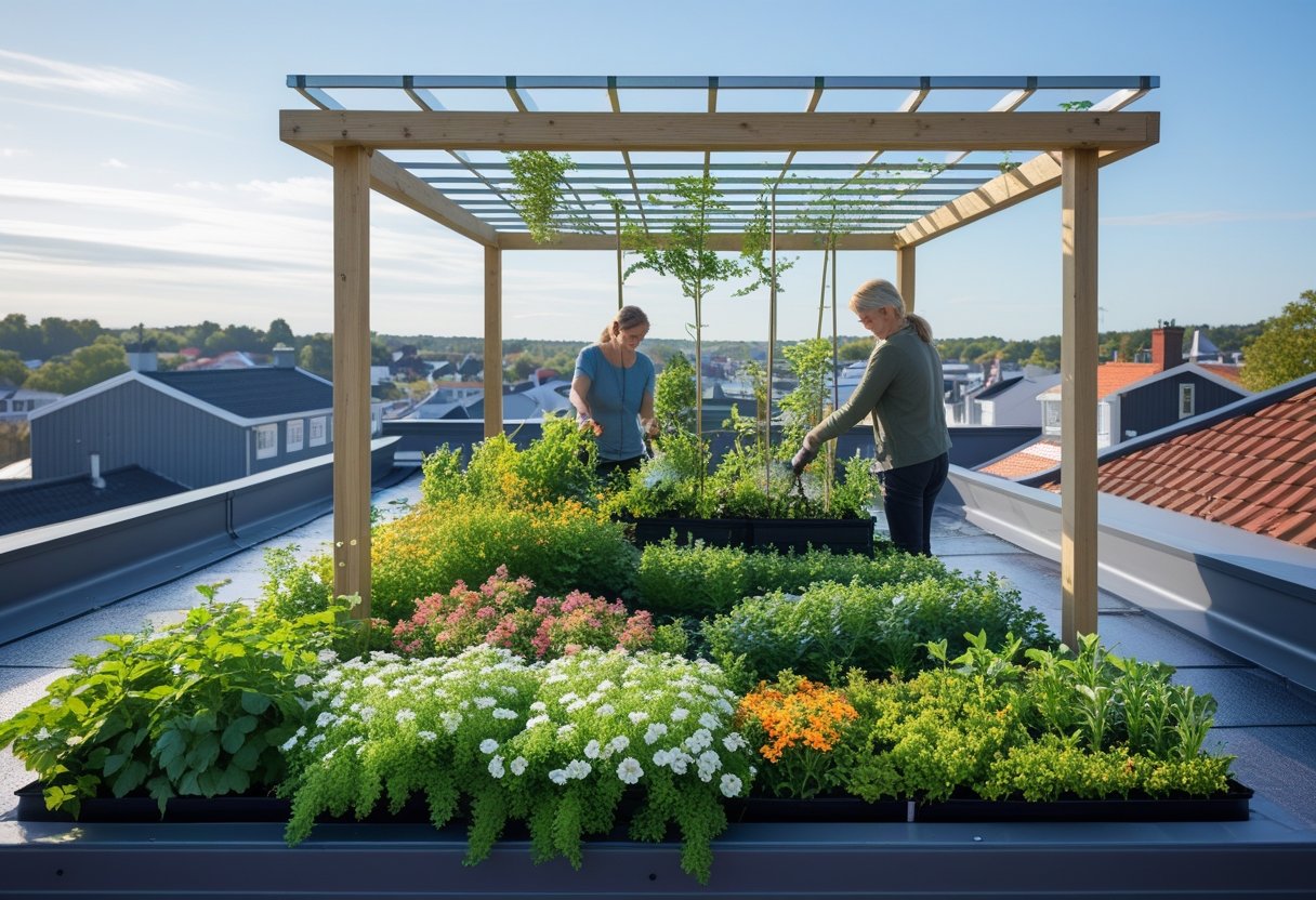 Saadan skaber du et groent tag med blomsterstativ i Thisted